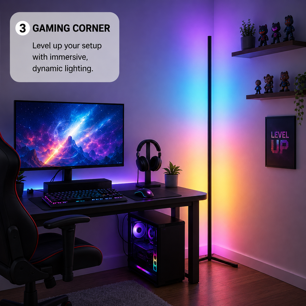 Basic RGBICW Smart Floor Lamp