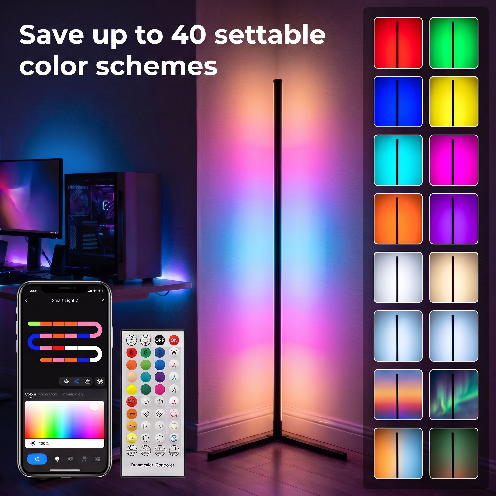 Basic RGBICW Smart Floor Lamp